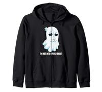 Sad Ghost Halloween Costume I'm Not Into Spooky Sheet Zip Hoodie