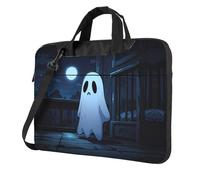 Sad Ghost Patterned 13 inch portable laptop bag with shoulder strap, can be worn as a crossbody bag