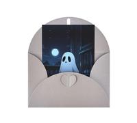 Sad Ghost patterned Gray party invitation, vertical greeting card, suitable for anniversary