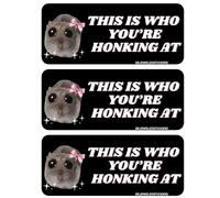 Sad Hamster Car Decal - Bumper Sticker Decal - Vivid Big Eyes Hamster Decal, Adhesive Removable, Creative Cute Driver Display for, SUV, Computer