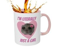 Sad Hamster Ceramic Mug - 400ml Cute Novelty Coffee Cup, Funny Latte Drinking Mug, Portable Tea Cup, Whimsical Mugs for Birthday Party Home School Studio Table Office Desk Decor