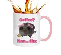 Sad Hamster Ceramic Mug - 400ml Cute Novelty Coffee Cup, Funny Latte Drinking Mug, Portable Tea Cup, Whimsical Mugs for Birthday Party Home School Studio Table Office Desk Decor