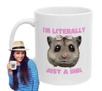 Sad Hamster Coffee Cup, Hamster Printed Mug, Funny Mug Sad Hamster Mug, Sad Hamster Meme Mug, Cute White Ceramic Mug, Hamster Funny Bow Tie Hamster Mug, Personalized Hamster Coffee Mug