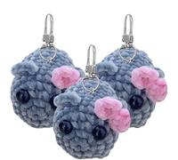 Sad Hamster Hooked Doll With Violin Music And Keychain, Knitted Hamster With Bow, Cute Mini Hamsters Hanging Ornaments Suitable for Home Party or Birthday Gifts (3PC)