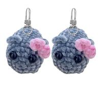 Sad Hamster Hooked Doll With Violin Music And Keychain, Knitted Hamster With Bow, Cute Mini Hamsters Hanging Ornaments Suitable for Home Party or Birthday Gifts (2PC)