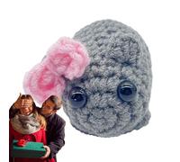 Sad Hamster Keychain Sad Hamster Stuffed Animal | Cute Sweet Sad Sad Bow Tie Hamster Animal Plushie | Crochet Sad Hamster Toy, Cute Hamster Animal Plushie Keychain For The