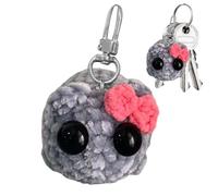 Sad Hamster Meme Keychain, Bow Tie Sad Hamster Keychain Toys with Sound, Crochet Sad Hamster Keychain, Cute Hamster Animal Plushie Keyring, Handmade Crochet Novelty Cute Hamster Keychain