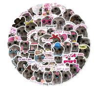 Sad Hamster Meme Stickers | 56pcs Sad Hamster Stickers | Funny Hamster Big Eyes Waterproof Decal | Cute Aesthetic Girly Hamster Decal | PVC Cute for Skateboard Laptop Water Bottle Phone Case