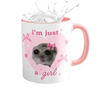 Sad Hamster Mug, I'm Literally Just A Girl Ceramic Mug, Sad Hamster Design Unique Funny Mug That Makes Everyone Laugh, 11oz Funny Sad Hamster Meme Coffee Cup Ceramic Hamster Tea Mug