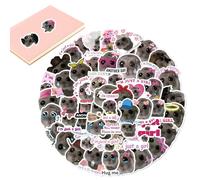 Sad Hamster Sticker - 56Pcs Hamster Meme Stickers | Funny Hamster Big Eyes Waterproof Decal | Sad Hamster Meme Sticker | Girly Hamster Decal | Cartoon Animal Stickers for Skateboard Laptop Water