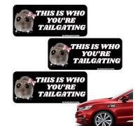 Sad Hamster Sticker - Creative Funny Graphic, Self-Adhesive Removable Vinyl | Vivid Cartoon Big Eyes Hamster, Weatherproof Bumper Quality, Vehicle Exterior Decoration, Car Window Cover