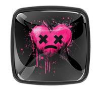 Sad Heart 4 Pack Black Cabinet Knobs Furniture Hardware Handles for Kitchen Cabinets Bedroom Dresser Drawer Knobs Cupboard Knobs Wardrobe Cabinet Pulls