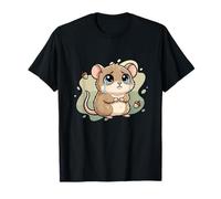 Sad Kawaii Mouse with Tears and Acorns Cartoon T-Shirt