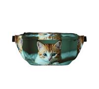 Sad Kitten Large Fanny Pack,Gifts for Enjoy Sports Festival Workout Traveling Running Casual