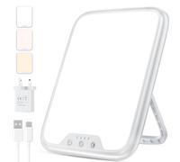 SAD Lamp, 10000 Lux SAD Light Therapy Lamp for Depression, SAD light with 3 Color Temperatures, Adjustable Brightness, 4 Timer Setting Compact Size Full UV-Free Daylight Lamp for Seasonal Mood Changes