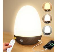 SAD Lamp, 10000 Lux SAD Light with Remote, UV Free Full Spectrum Light Therapy Lamp with Dimmable, 3 Color Temperature, Memory Function to Regulate Day/Night Rhythm, Dark Wood Grain