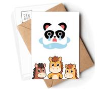 Sad Little Panda Poor Cartoon Expression Postcards Envelopes Cards Mailing Year Horse
