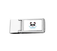 Sad Little Panda Poor Cartoon Expression Slim Money Clip Stainless Holder Pocket Wallet