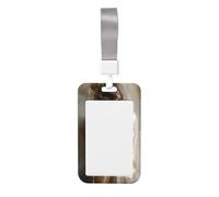Sad Lonely Blonde Woman Sliding Id Badge Holder Hard Plastic Work Card Case Name Tag Protector for Nurses Office