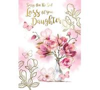 Sad Loss Of Your Daughter Flowers Design Sympathy Condolence Bereavement Card