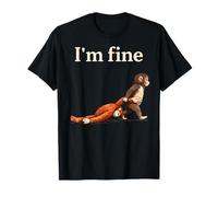 Sad Monkey Punch Meme with an Orange Toy I'm Fine T-Shirt