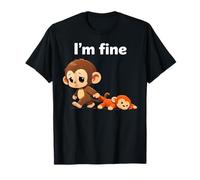 Sad Monkey Punch Meme with an Orange Toy I'm Fine T-Shirt