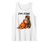 Sad Monkey Punch Meme with an Orange Toy I'm Fine Tank Top
