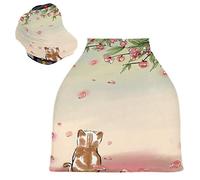 Sad Pink Rose Cat Kitty Stretchy Baby Car Seat Cover,Canopy Nursing Covers,Soft Breathable Windproof Scarf Changepad for Winter Infant Breastfeeding Boys