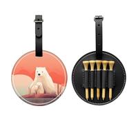 Sad Polar Bear Black Golf tee Storage Bag - Easy to Carry Around and More efficient in Playing Golf