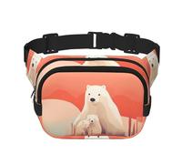 Sad Polar Bear Fitness travel shoulder bag, fashionable and casual waist bag, square double-layer waist bag, Black, One Size, Black, One Size