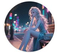 Sad Princess 1000 Piece for Adults And Kids, Round Jigsaw Puzzles, Fun Challenging & Brainteasing Stress Reliver Educational Toys for Toddlers 1000pcs (67.5x67.5cm)