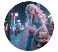 Sad Princess 1000 Pieces Round Puzzles Creative Jigsaw Unique Challenge for Adults And Kids Unique Challenge Game 1000pcs (67.5x67.5cm)