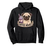 Sad Pug Boba Coffee Addict Dog Lover Cute Puppy Bubble Tea Pullover Hoodie