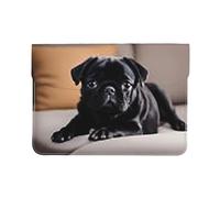 Sad Pug Sofa Premium Leather Laptop Sleeve for MacBook Air 13 Inch | Full-Print PU Leather Protective Case | Stylish Laptop Bag for Women & Men