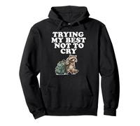 Sad Raccoon Back to School Trying My Best Not to Cry Pullover Hoodie