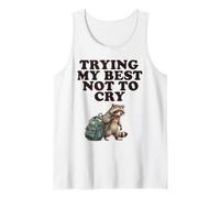 Sad Raccoon Back to School Trying My Best Not to Cry Tank Top
