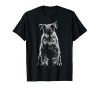 Sad Schnauzer Meme Emotional Dog Minimalist Sketch Art T-Shirt