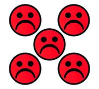 Sad Smiley Magnets - Red - 5 Magnets - 2 Inch - Whiteboard Magnets at School or Office