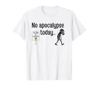Sad Stickman Gas Mask Survival Apocalypse Funny Survivalists T-Shirt