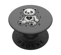 Sad Teddy Bear Broken Heart Design for Soft Grunge Sadcore PopSockets Adhesive PopGrip