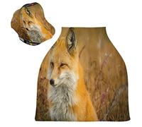 Sad Wild Fox Stretchy Baby Car Seat Cover,Canopy Nursing Covers,Soft Breathable Windproof Scarf Changepad for Winter Infant Breastfeeding Boys