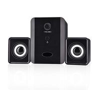 SADA USB Wired Mini Speaker, Bass Stereo Music Player, Subwoofer, Safe and Reliable, for Desktop PC, Laptop, DVD, TV, Cellphone, Tablet (Black)
