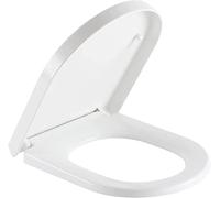 SADALAK Soft Close Toilet Seat,White D Shaped Toilet Seat with Slow Close & Quick Release Hinges, Toilet Seat Cover of Top and Standard Fix, Premium Universal Stay Tight Toilet Lid Easy Clean