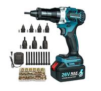 Sadavel Cordless Electric Rivet Nut Tool Set, Automatic Riveter Portable Pulling Blind Riveting Nut Gun Rivet Tools for M3 M4 M5 M6 M8 M10 M12 Nuts, with 26V Battery, Charger, Carrying Case