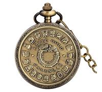 SADBE Pocket Watch,Vintage Bronze Pocket Watch Elegant Pendant Chain Clock Gift for Men and Women