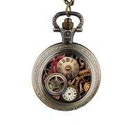 SADBE Pocket Watch,Vintage Bronze Pocket Watch Steam Punk Pocket Watch Necklace Clock Creative Gift