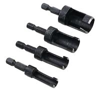 Saddgo 4Pcs Wooden Plug Hole Cutter Bit Kit Carbon Steel Woodworking Drill Bit Cutting Dowel Maker Hole Saw Woodworking Tools