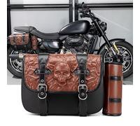 Saddle Bags Motorcycles 10L Capacity, Motorcycle Tail Bag Waterproof, Motorcycle Fork Bag PU Leather, Universal Riding Luggage Accessories 1 PCS(A)