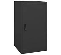 Saddle Cabinet Anthracite Steel 53 x 53 x 105 cm with Lockable Door Saddle Holder Height Adjustable for Equestrian Equipment Stable Chamber Storage and Wall Mounting
