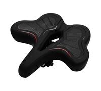 Saddle - Comfort Wide Cycle Seat, Shock Absorbing Cushion Pad, Foam Padded Waterproof Shield, Outdoor Transit Management, Sporting Category, Black Matte Finish For Mountain Men Women